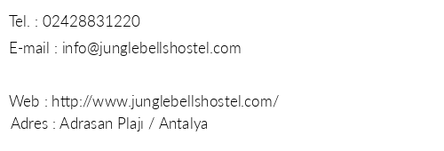 Jungle Bells Hostel telefon numaralar, faks, e-mail, posta adresi ve iletiim bilgileri
